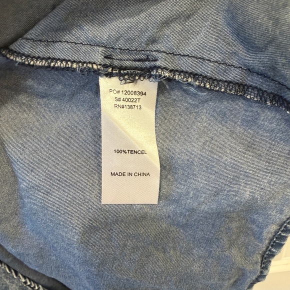 Doe & Rae Ruffled Blue Denim Top - Picture 4 of 5